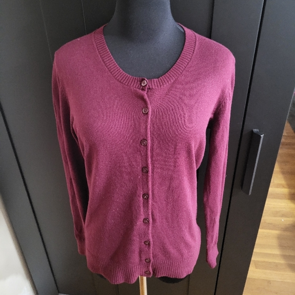 Burgundy Not Red Cardigan Sweater